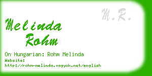melinda rohm business card